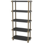 Pegane - etagre de rangement 5 niveaux intrieur / extrieur coloris noir / taupe - longueur 88 x profondeur ...