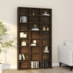 Bonnevie - tag�re de rangement pour cd / dvd biblioth�que - pour bureau salon chambre cuisine ch�ne marron ...