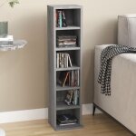 Tag�re de rangement pour cd / dvd biblioth�que - pour bureau salon chambre cuisine sonoma gris 21x20x88 ...