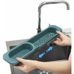 tagre de rangement pour vier de cuisine avec support tlescopique extensible et panier  ponge - ...