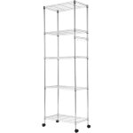 tagre de rangement modulable  5 niveaux 59x35x183cm, rayonnage mtallique avec roulettes, pour cuisine, ...