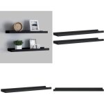 Vidaxl - tag�res � rebord pour cadre photo 2 pcs noir 60x9x3 cm mdf - �tag�res murales - �tag�res d�co ...
