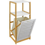 Etagre de salle de bain banydea en bambou avec panier  linge