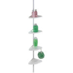 Etagre de salle de bain tlescopique easy, 4 paniers de douche, solution sans perage, aluminium - plastique, ...