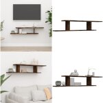 Vidaxl - tag�re tv murale ch�ne fum� 125x18x23 cm bois d'ing�nierie - �tag�re tv murale - �tag�re murale ...