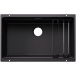 Blanco - etagon 700 - vier en silgranit 73x46 cm, avec accessoires, noir 527762
