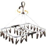 Etendoir chaussette cintre � chaussettes pince a linge s�choir chaussettes aluminium avec 32 pinces pour ...