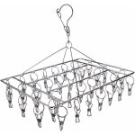 Etendoir chaussette, �tendoir � linge � suspendre avec 40 pinces en acier inoxydable � l?�preuve du vent ...