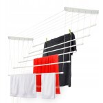 Etendoir a linge au plafond avec tiges en acier, pratique systeme de sechage suspended pour maximiser ...