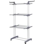 Etendoir � linge pliable s�choir � v�tements mobile s�choir � linge pliable � 3 niveaux peu encombrant ...