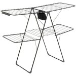 Five ? �tendoir � linge pliable 125 cm noir ? acier et polypropyl�ne ? pour s�chage int�rieur et ext�rieur ...