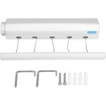 Etendoir mural extensible, etendoir linge interieur mural, sechoir linge mural avec 5 fils de 3, 75 mtres, ...