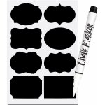 Etiquettes autocollantes bocaux, 64pcs - etiquettes pour tableau noir avec stylo � craie