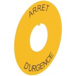 Etiquette osmoz pour arr�t d'urgence �80 avec marquage arret d'urgence jaune legrand 024177