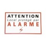 Etiquette signalisation adh�sive - sticker alarme s�curit�, autocollant dissuasif, protection dissuasive ...