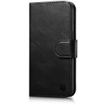 tui 2 en 1 en cuir  rabat pour iphone 14 pro, anti - rfid, cire d'huile, tui portefeuille noir