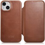 tui en cuir  rabat magntique pour iphone 14 plus magsafe ce oil wax premium cuir marron
