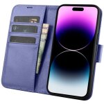 �tui portefeuille en cuir 2 en 1 anti - rfid pour iphone 14 pro max, violet clair