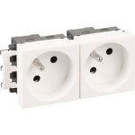 Eur ohm - bloc 2 prises 2p + t - associ�es - optima blanche