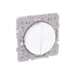 Interrupteur double va et vient - blanc - square reno sans griffes Interrupteur double va et vient - blanc - square reno sans griffes