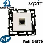 Prise murale rj45 blanche simple ou double esprit - type de prise rj45 - prise rj45 stp cat6a gr. 3 Prise murale rj45 blanche simple ou double esprit - type de prise rj45 - prise rj45 stp cat6a gr. 3