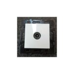 Prise tv simple 9. 52mm avec enjoliveur blanc (sans plaque) esprit eur'ohm 61864