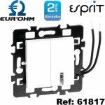 Interrupteur combin va et vient lumineux bleu + poussoir non lumineux - esprit