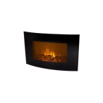 Valencia chemine murale 2000 watt 14. 5x88. 3x56cm mtal verre noir - eurom