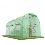 Eurospen - serre de jardin tunnel 7m - bche arme - avec fentres latrales et porte zipe