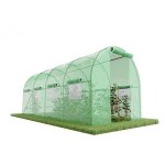 Eurospen - serre de jardin tunnel 9m - bche arme - avec fentres latrales et porte zipe