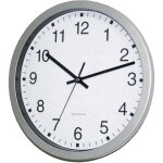 Eurotime - horloge murale 56831 - 07 radiopilot(e) 30 cm x 4. 3 cm argent w782561