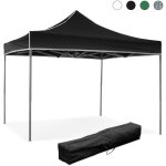 Evergreen - gazebo pliable pliable 3 x 3 noir recouvert de pvc imperm�able