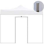 Evergreen - bche latrale impermable blanche 4, 5x2m avec porte enroulable pour tonnelle refermable ...