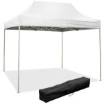 Evergreen - gazebo pliable et repliable 3 x 2 blanc en pvc imperm�able