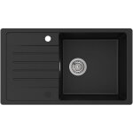 Cecipa - evier 1 bac avec gouttoir noir 78x45cm evier  encastrer deux directions d'installation evier ...