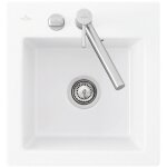 Villeroy&boch - evier 1 bac sans egouttoir villeroy et boch subway pure xs 47, 5 x 51 cm blanc vidage ...