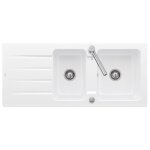 Villeroy&boch - evier 1 bac et demi 116 x 51 cm villeroy et boch architectura 80 blanc vidage automatique ...