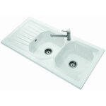 Villeroy&boch - evier 2 bacs windsor plus - dimensions : 120x 60 cm - en cramique - blanc brillant - ...