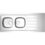 Moderna - evier 2 cuves et 1 égouttoir inox 18 / 10 à poser 140 x 60 mm Moderna - evier 2 cuves et 1 égouttoir inox 18 / 10 à poser 140 x 60 mm