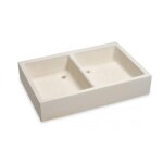 Evier 2 vasque b�ton ? couleur champagne ral 1733 ? pour ext�rieur