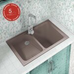 Evier bac  laver pour buanderie  encastrer poalgi cuarzo tundra - 2 bacs