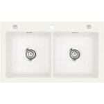 �vier c�ramique blanc brillant systemceram mera 2 bacs 865x510 mm