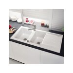 Villeroy&boch - evier cramique blanc architectura 2 bacs 1 gouttoir