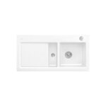 Evier c�ramique blanc villeroy & boch subway pure 1 bac et demi - �gouttoir gauche