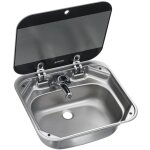 Dometic - evier rectangulaire inox avec couvercle en verre Dometic - evier rectangulaire inox avec couvercle en verre