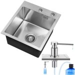 Cecipa - evier cuisine 1 bac Évier inox 1 cuve avec siphon et trop - plein Évier de cuisine inox 40×45×22cm ... Cecipa - evier cuisine 1 bac Évier inox 1 cuve avec siphon et trop - plein Évier de cuisine inox 40×45×22cm ...