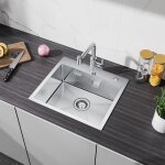 Cecipa - evier cuisine 1 bac sans distributeur de savon, vier de cuisine inox 504518. 5cm