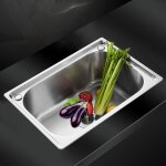 Evier de cuisine carr� - cuisine lavabo �vier inox 1 bac - 504020 cm