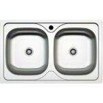 Samet - evier de cuisine encastrable 86x50 cm deux cuves inox - mp862v