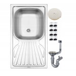 �vier de cuisine encastrable en acier � une cuve 76 x 43 cm